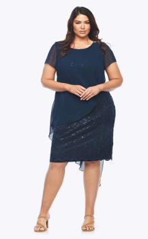 Layla Jones collection, Style Code LJ0135 Midnight, Stretch Sequin lace/Chiffon dress ON SALE